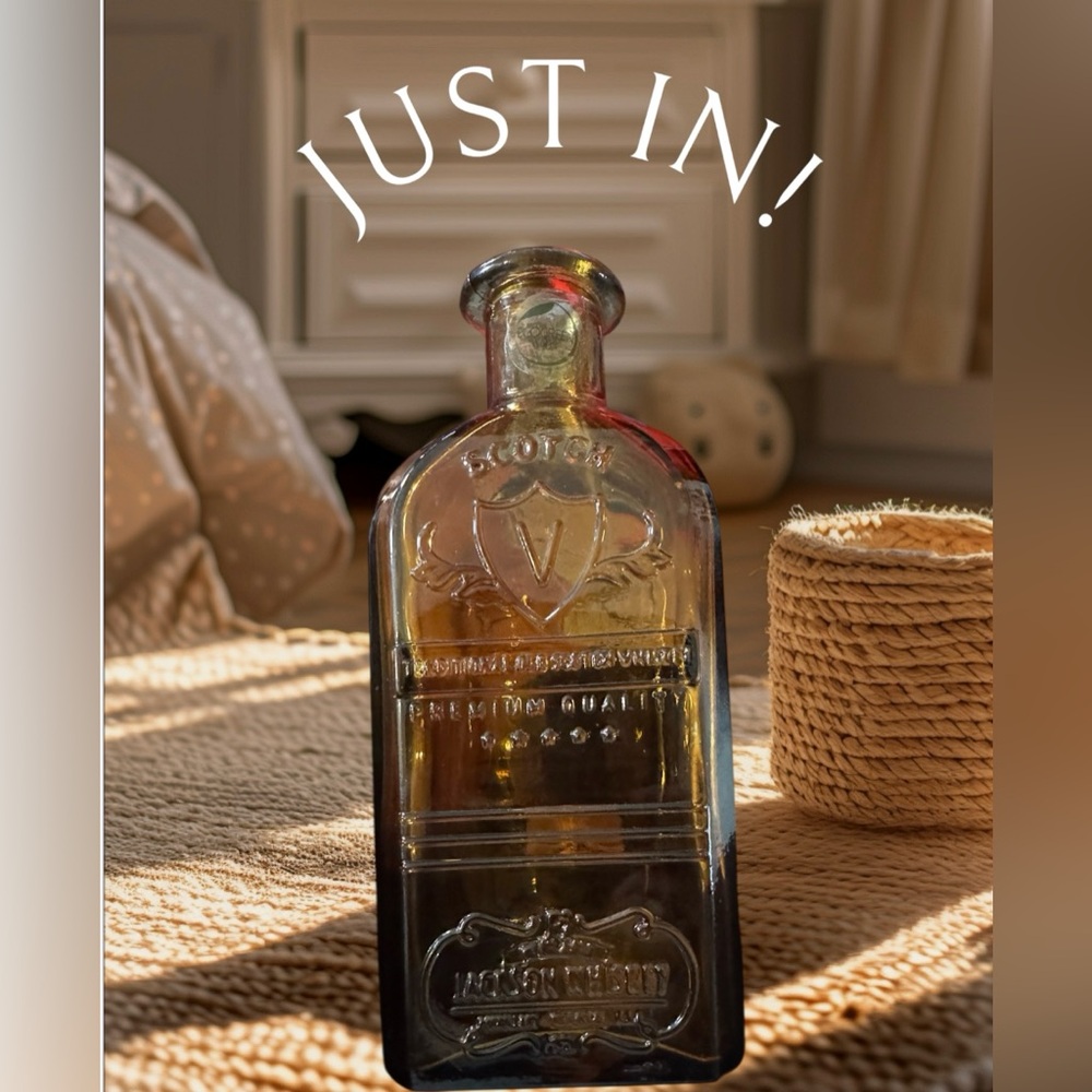 Vintage Jackson Whiskey Glass Bottle with Embossed Design